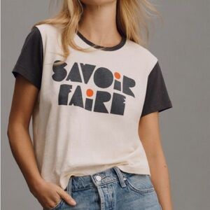 🖤MOTHER Cream Graphic Relaxed Tee